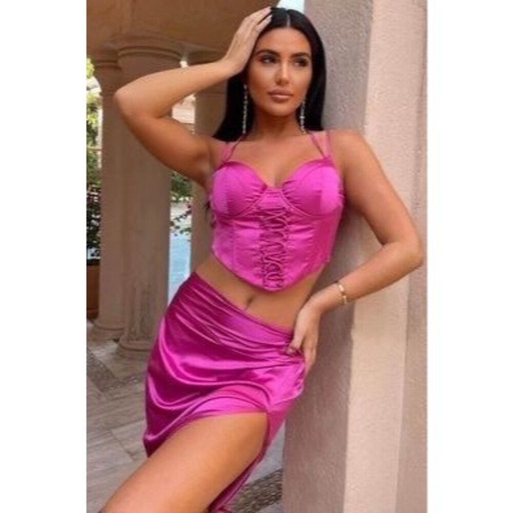 2pc Corset Top & wrap Style skirt